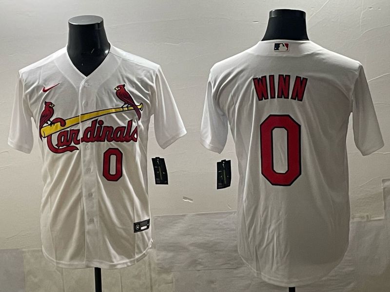 Men 2025 St.Louis Cardinals #0 Winn White Nike 2025 MLB Jersey 01